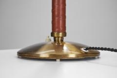 Einar Backstrom Einar B ckstr m 5013 Brass Table Lamp with Leather wrapped Stem Sweden 1940s - 3259684