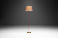 Einar Backstrom Einar B ckstr m Model 7402 Brass and Leather Floor Lamp Sweden ca 1950s - 3356122