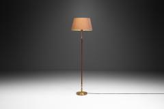 Einar Backstrom Einar B ckstr m Model 7402 Brass and Leather Floor Lamp Sweden ca 1950s - 3356124