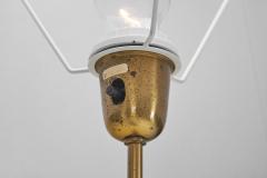 Einar Backstrom Einar B ckstr m Model 7402 Brass and Leather Floor Lamp Sweden ca 1950s - 3356132