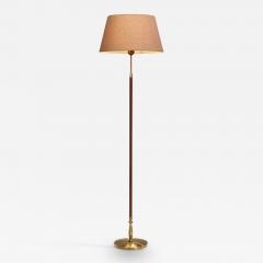 Einar Backstrom Einar B ckstr m Model 7402 Brass and Leather Floor Lamp Sweden ca 1950s - 3372122