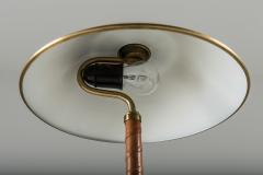 Einar Backstrom Swedish Midcentury Table Lamp in Brass and Leather by Einar B ckstr m - 900930