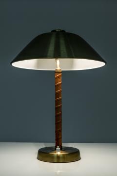 Einar Backstrom Swedish Midcentury Table Lamp in Brass and Leather by Einar B ckstr m - 900932