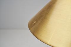 Einar Backstrom Swedish Modern Model 5014 Brass and Leather Table Lamp Sweden 1940s - 2933325