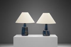 Einar Johansen A Pair of Einar Johansen Blue Stoneware Table Lamps for S holm Denmark ca 1960s - 4082731
