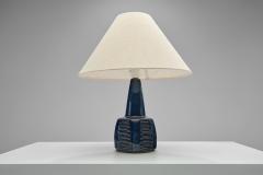 Einar Johansen A Pair of Einar Johansen Blue Stoneware Table Lamps for S holm Denmark ca 1960s - 4082734