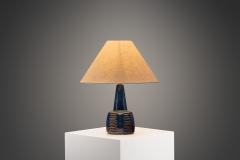 Einar Johansen Einar Johansen Blue Stoneware Table Lamp with for S holm Denmark ca 1960s - 4146298