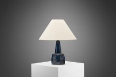Einar Johansen Einar Johansen Blue Stoneware Table Lamp with for S holm Denmark ca 1960s - 4146299