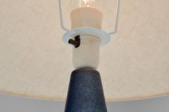 Einar Johansen Einar Johansen Blue Stoneware Table Lamp with for S holm Denmark ca 1960s - 4146303
