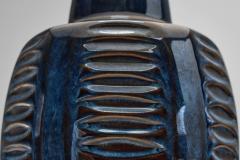 Einar Johansen Einar Johansen Blue Stoneware Table Lamp with for S holm Denmark ca 1960s - 4146305