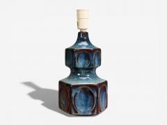 Einar Johansen Einar Johansen Table Lamp Blue Glazed Ceramic Denmark 1960s - 4468898