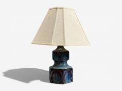 Einar Johansen Einar Johansen Table Lamp Blue Glazed Ceramic Denmark 1960s - 4468901