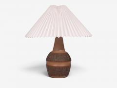 Einar Johansen Large Table Lamp Brown Stoneware Denmark 1960s - 4791293