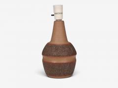 Einar Johansen Large Table Lamp Brown Stoneware Denmark 1960s - 4791294