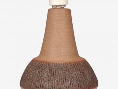 Einar Johansen Large Table Lamp Brown Stoneware Denmark 1960s - 4791296