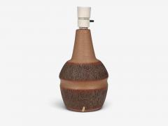 Einar Johansen Large Table Lamp Brown Stoneware Denmark 1960s - 4791298