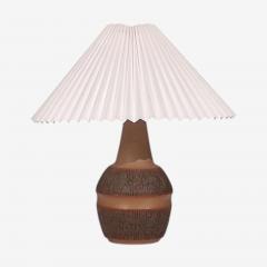Einar Johansen Large Table Lamp Brown Stoneware Denmark 1960s - 4791301