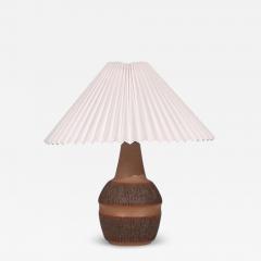 Einar Johansen Large Table Lamp Brown Stoneware Denmark 1960s - 4791302