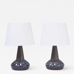 Einar Johansen Pair of Blue Danish Mid Century Modern table lamps by Einar Johansen for Soholm - 2112668