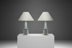 Einar Johansen Pair of Einar Johansen Stoneware Table Lamps for S holm Stent j Denmark 1960s - 3681685