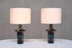 Einar Johansen Pair of Einar Johansen Table Lamps in Glazed Stoneware S holm Denmark 1960s - 4174086