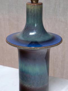 Einar Johansen Pair of Einar Johansen Table Lamps in Glazed Stoneware S holm Denmark 1960s - 4174089