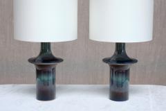 Einar Johansen Pair of Einar Johansen Table Lamps in Glazed Stoneware S holm Denmark 1960s - 4174094