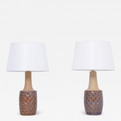 Einar Johansen Pair of Mid Century Handmade Stoneware table lamps by Einar Johansen for Soholm - 3149728