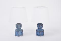 Einar Johansen Pair of blue Danish midcentury table lamps by Einar Johansen for Soholm - 2174547