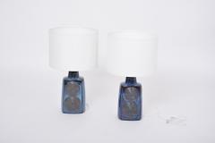 Einar Johansen Pair of tall blue midcentury table lamps model 3461 by Einar Johansen for Soholm - 3224808