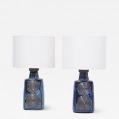 Einar Johansen Pair of tall blue midcentury table lamps model 3461 by Einar Johansen for Soholm - 3225612