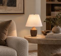 Einar Johansen Rustic Table Lamp Brown Stoneware Denmark 1960s - 4794223