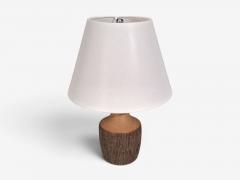 Einar Johansen Rustic Table Lamp Brown Stoneware Denmark 1960s - 4794225
