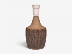 Einar Johansen Rustic Table Lamp Brown Stoneware Denmark 1960s - 4794226