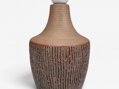 Einar Johansen Rustic Table Lamp Brown Stoneware Denmark 1960s - 4794227