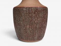 Einar Johansen Rustic Table Lamp Brown Stoneware Denmark 1960s - 4794229