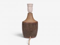Einar Johansen Rustic Table Lamp Brown Stoneware Denmark 1960s - 4794230