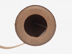 Einar Johansen Rustic Table Lamp Brown Stoneware Denmark 1960s - 4794231