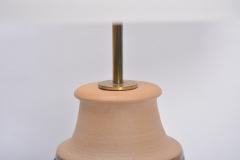 Einar Johansen Tall Beige Danish Mid Century Modern Ceramic Table Lamp Model 3017 by Soholm - 3355400