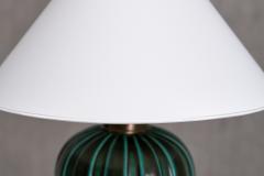 Einar Luterkort Einar Luterkort Green Glazed Ceramic Table Lamp Upsala Ekeby Sweden 1930s - 4370489