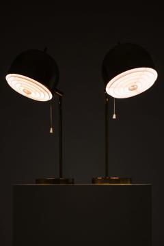 Eje Ahlgren Pair of Table Lamps in Brass and Plastic by Eje Ahlgren 1950s - 4612369