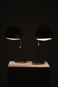 Eje Ahlgren Pair of Table Lamps in Brass and Plastic by Eje Ahlgren 1950s - 4612370