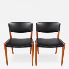 Ejner Larsen Aksel Bender Madsen Ejner Larsen Aksel Bender Madsen Teak Side Dining Chairs for Willy Beck 1950 - 4804665