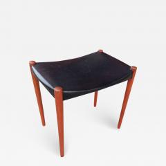 Ejner Larsen Aksel Bender Madsen Teak and Leather Stool by Bender Madsen and Larsen - 657665