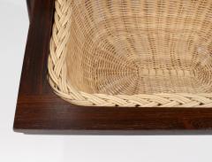 Ejvind A Johansson Ejvind Johansson Rosewood Sewing Cabinet with Wicker Basket Danish Modern - 2231824