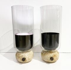 Ekaterina Elizarova E Elizarova for Matlight Italian Pair of Onyx Glass Bronze Flute Table Lamps - 2623455