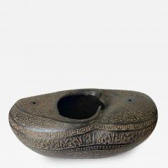 Elaborately carved Antique Beggars Bowl Kashkul - 3078430