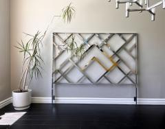 Elaine Cohen Monumental Chrome Oriental King Headboard Frame Elaine Cohen D I A 1972 - 4278258