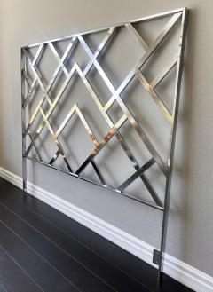 Elaine Cohen Monumental Chrome Oriental King Headboard Frame Elaine Cohen D I A 1972 - 4278259