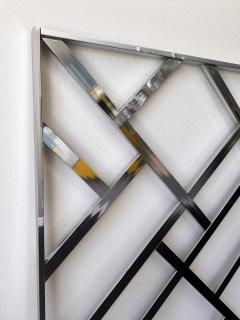 Elaine Cohen Monumental Chrome Oriental King Headboard Frame Elaine Cohen D I A 1972 - 4278260
